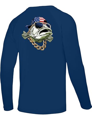 Image of Men's Rash Guard Long Sleeve, UPF 50+ UV Protection Sun Shirt, Quick Dry Lightweight T-Shirt for Fishing Swim Surf