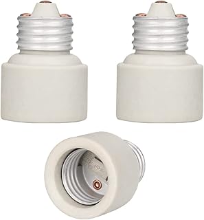 3 Pack Medium Screw Base to Medium Base Light Bulb Socket Porcelain Extender, E26 E27 to E26 E27 Lamp Bulb Socket Extension Adapter, (Set of 3, Porcelain E26 Extender)