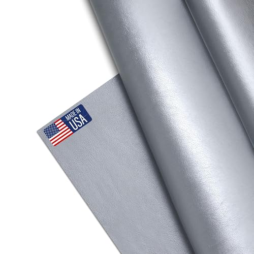 Marine Vinyl Fabric, Upholstery Faux Leather, Outdoor Boat Automotive, Diy And Crafting Pleather - One Foot 12'X54' (Silver)