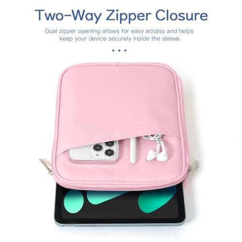 Image of Dadanism 8-9 Inch Tablet Sleeve Bag Carrying Case for iPad mini 7th /6th 8.3 inch, iPad mini 7.9 inch, Galaxy Tab A7 Lite /A9 8.7 inch, Remarkable Paper Pro Move 7.3 inch 2025, Tab M8 8 inch, Tab M9 9 inch, Flowers Pink