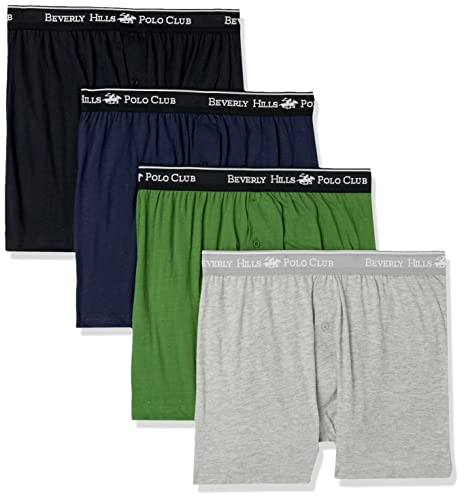 Beverly Hills Polo Club Men's 4 Pack Knit Boxer Short