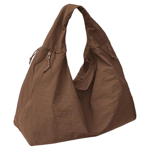 Image of Slouchy Tote Bag for Women Large Nylon Shoulder Bag with Multiple Pockets Crescent Bag Underarm Hobo Bag for Travel Gym