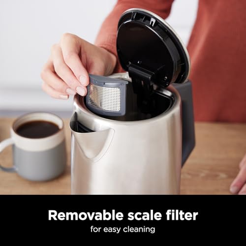 Ninja Perfect Temperature Kettle, 1.7L, with Temperature Control, LED Display, Easy to Use Kettle with Rapid Boil and Temperature Hold, Stone/Gold KT201UKSTGD