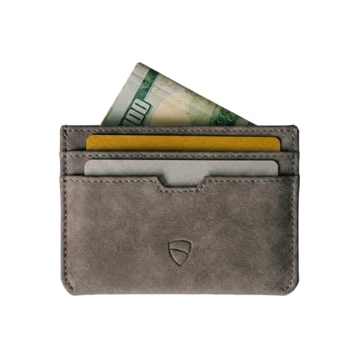 Image of Vaultskin MOORGATE Slim Card Holder - Minimalist Leather Wallet with RFID Blocking, Front Pocket Credit Card Case for Men & Women