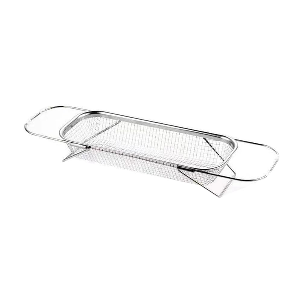 CTRLZS Stainless Steel Retractable Drain Basket Grip Handles Oval Colander Sink Vegetables Draining Rack Home Storage Basket S