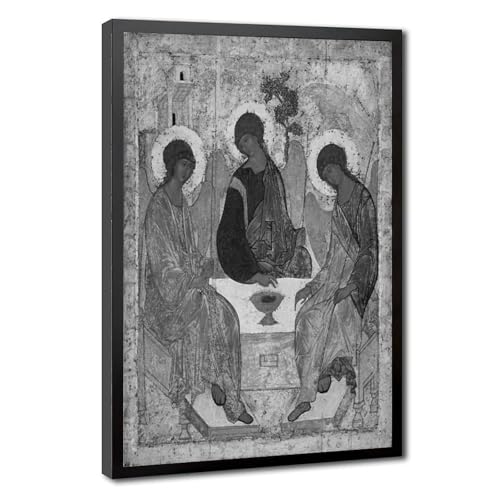 Toile The Holy Trinity Andrei Rublev reproduction d'art monochrome encadrée