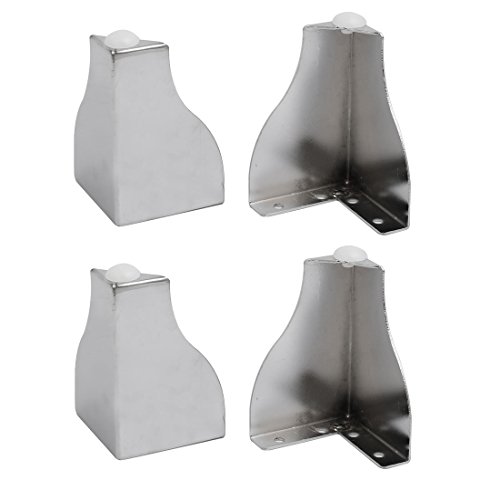 Aexit 60mmx60mmx100mm Metalowa podpórka pod nóżki do szafki w kolorze srebrnym 4szt(60mmx60mmx100mm Pieds d'armoire en métal, support ton argent 4pcs