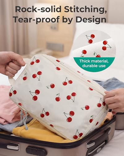 Image of BAGSMART 6 Set Compression Packing Cubes for Travel, Lightweight Luggage Organizer Bags, Durable Space Saver Bags Travel Essentials, Cherry Pop