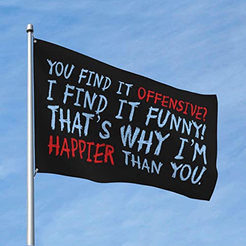 COTECI おもしろフラッグ 大学寮用 You Find It Offensive I Find It Flag Man Caveアクセサリー キッチン用デコレーション (サイズ:152X244CM)