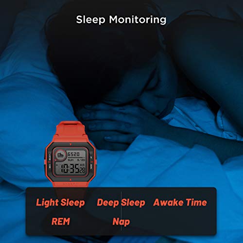 Image of Amazfit Neo Smart Watch, Retro Design, 28-Day Battery Life, Always-on Display, 5ATM Water Resistant, Lightweight, 4 Physical Buttons, Heart Rate, Sleep Monitor (Red)