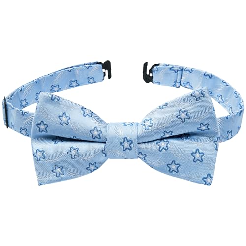 Image of HISDERN Bow Ties for Boys Pre Tied Toddler Bow Tie Adjustable Kids Bowties Clip On Fun Patterned Bowties for Wedding Party