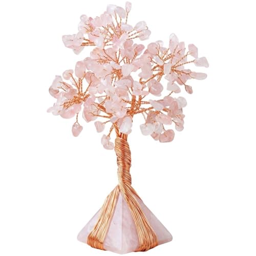 Arbre de guérison à énergie positive avec socle en quartz rose