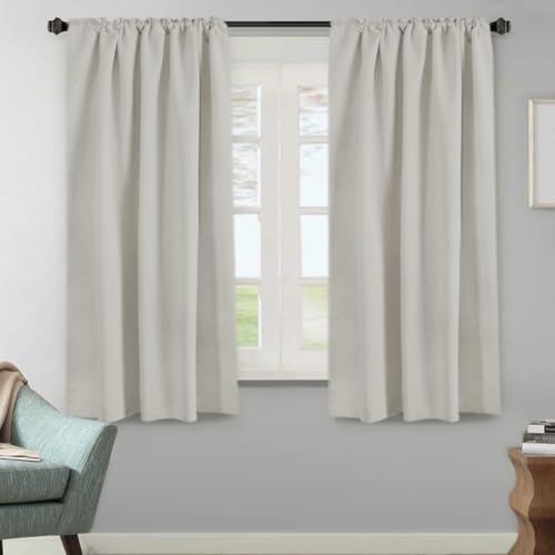 Image of H.VERSAILTEX Blackout Curtains Thermal Insulated Window Treatment Panels Room Darkening Blackout Drapes for Living Room Back Tab /Rod Pocket Bedroom Draperies (2 Panels, Pale Oak, 52 x 63 Inch)