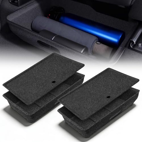 Jumpdy Under-Seat Storage Organizer for 2021-2025 Model Y Front Seat Hidden Drawer System Premium Felt Fabric Car Organizer with Covers Enhanced Storage Tray Felt Fabric Storage Bin
