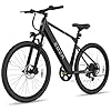 Electric Bike, 1000W Peak Motor, 26” Electric Mountain Bike, 375Wh Removable Battery, 60km Range & 35km/h Step-Over Ebike for Adults, Electric Bicycle for Commute, 7 Speed (Black)
