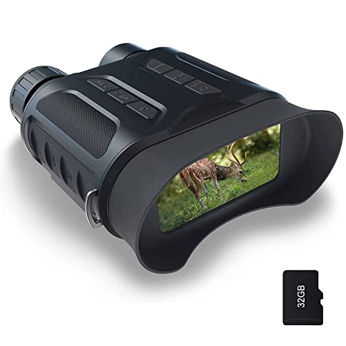 CAMPARK Night Vision Binoculars for Hunting - Digital Infrared 4X Optical Zoom with 32GB SD Card