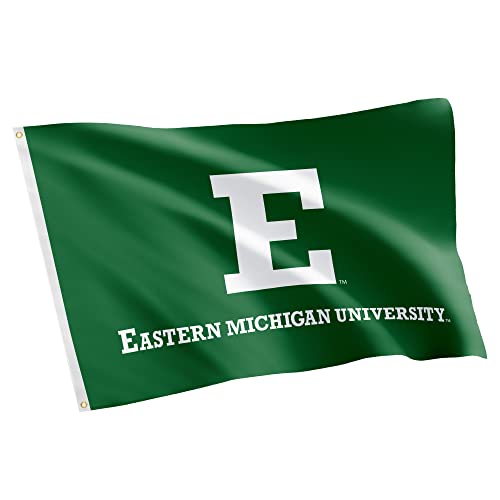 Desert Cactus Eastern Michigan University EMU Flag - 3 x 5 Feet Eagles Banner, Indoor/Outdoor Durable Fabric, 100% Polyester Design (Style 1)