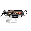 Teppanyaki Tafelgrill met 4 Teppan Yaki vorken, elektrische grill met uitneembare vetopvangbak, 800 watt, grillplaat met…