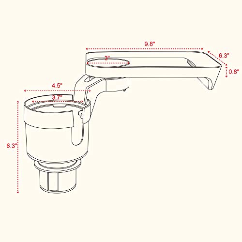 Seven Sparta Car Cup Holder Expander&Tray For Compatible With Yeti 20/26/30 Oz, Hydro Flasks 32/40 Oz, Nalgenes 30/32/38/48 Oz, Camelbak 32/40 Oz, Large Bottles In 3.4''-3.7'' Diameter. #TOP5