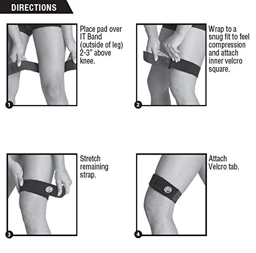 Pro-Tec Athletics Iliotibial Band Compression Wrap (Small-Large/Black) #TOP6