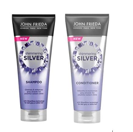 John Frieda Shimmering Silver Shampoo & Conditioner 250ml for Grey Hair