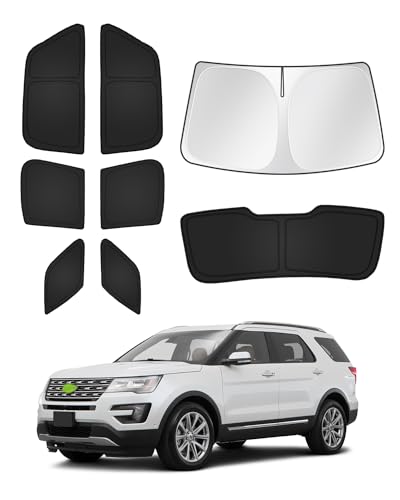 Image of Canvcle Sunshades for Ford Explorer 2011-2019 Accessories Windshield Sun Shade Side Rear Window Shade Cover Sun Visor Shield Privacy Protection Keep Vehicle Cool Black 8PCS
