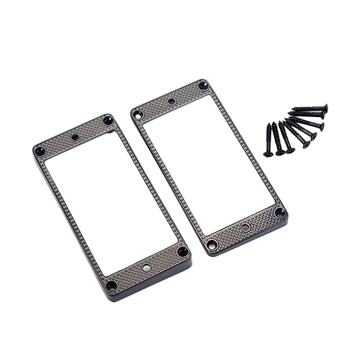WESIEVYA 2個エレキギター用ハムバッカーフレーム マウントリング 属製 ピックアップ交換用 黒色