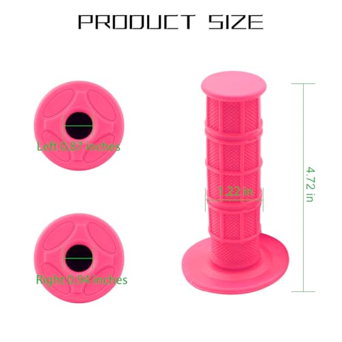 Image of BELOMI Motorcycle Hand Grips, 2PCS 7 /8 inch 22mm 24mm Non-Slip Soft Rubber Handlebars, Comfortable Motorbikes Handle Replacement Protection Accessories, Universal for Dirt Bike, Off Road, ATV(Pink)