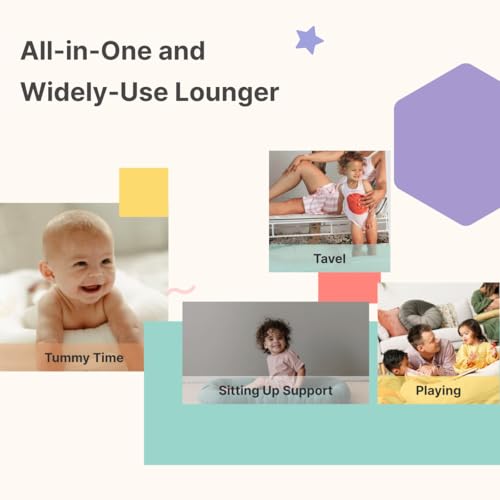 Image of Infant Cushion, Baby Cushion Cover for Baby Girls & Boys, Portable Baby Support Cushion, Newborn Essentials for Baby 0-12 Months, 100% Cotton Breathable, Travel Baby Cushion (Creamy White)
