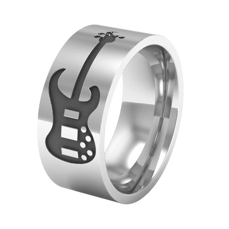 Sterling Silver Bass Guitar Ring, Guitar Ring, MusicRing Handmade Products