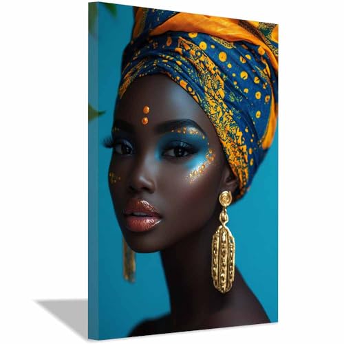 Tableau abstrait turquoise et or au maquillage pailleté chic