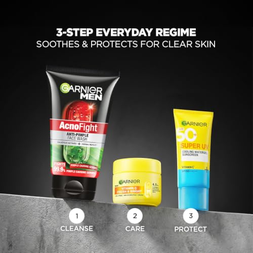 Image of Garnier Men, Anti-Pimple Face Wash, Repairs Skin & Balances Oils, AcnoFight, 155 g (Pack of 2)