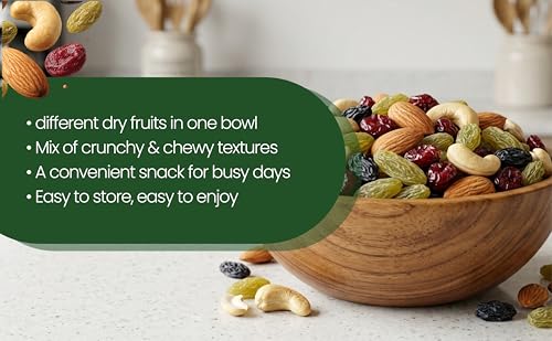 Image of Avogro Premium Mixed Dry Fruits 250gm | Almonds, Cashews, Kishmish, Apricots & Seeds Mix | Fresh Crunchy Nut & Fruit Jar Pack for Snacking & Gifting
