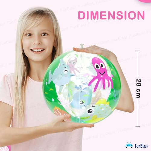 Image of FunBlast Inflatable Balls for Kids - Colorful Beach Balls for Pool, Summer Water Play Toys for Kids, Lightweight Inflatable Pool Balls for Outdoor & Indoor Fun, Swimming Pool Toys (Fish)