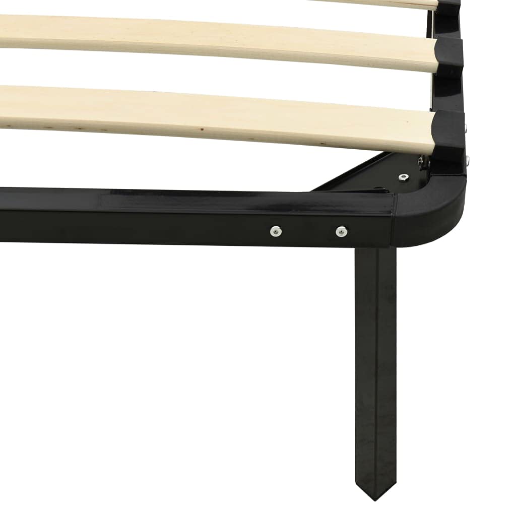 vidaXL Bettgestell Metallbett Bett Schlafzimmerbett Doppelbett Schlafzimmermöbel Ehebett Bettrahmen Lattenrost Schwarz Metall 120x200cm