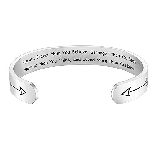 Bracelets for Women Inspirational Gifts for Christmas gift Motivational Birthday Cuff Bangle Friendship Personalized Mantra Jewelry Come Gift Box