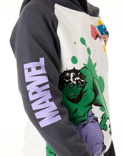 Marvel Avengers Boys Hooded Sweatshirt | Kids Two Tone Superhero Graphic Hoodie in Grey | Film Movie Art Merchandise Gift4