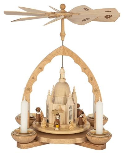 Pyramide de Noël église en bois à offrir pour décoration de table