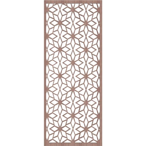 Image of 11 3 /8 inchW x 29 3 /8 inchH x 3 /8 inchT Lake Decorative Fretwork Wood Wall Panels, Walnut