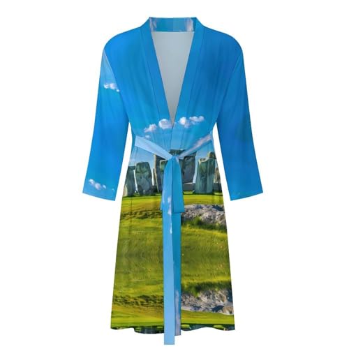 Stonehenges1 Summer Funny Men's Robe Soft Lightweight Bathrobe Long-sleeve Spa Robes4
