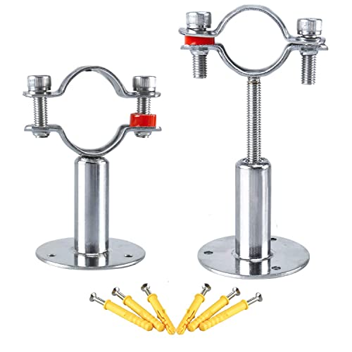 DasMorine Edelstahl-Wandhalterung, verstellbare Rohrhalterung, Rohrgurte für Rohrdurchmesser von 32 mm (1 Zoll) Durchmesser, 2 Stück (Durchmesser: 32 mm (passend für 2,5 cm Rohr)) Cover