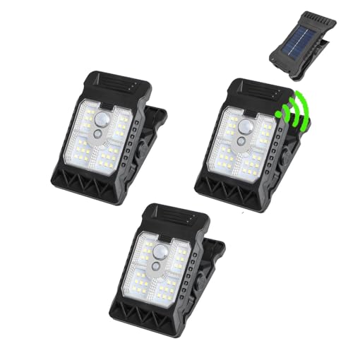 3 Pack 800lm Clip on Solar Lights Outdoor Waterproof, Motion