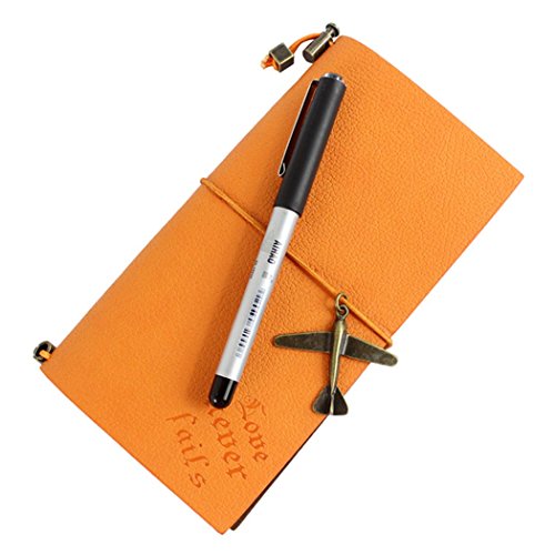 kreative Vintage Aircraft Notizblock mit einem Stift enthalten - Orange Cover
