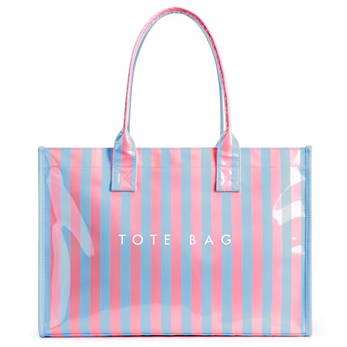 Image of KALIDI PVC Tote Bag Women's Kraft Paper Work Handbags Purses with Top Handle