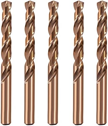 HSS Cobalt Drill Bit Set 21/64 Inch 5Pcs M35 Co Twist Jobber Length Steel Metal Drill Bits