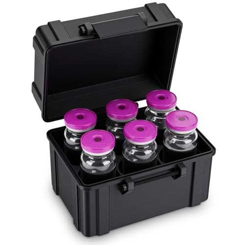 Romooa Peptide Vial Case 6 x 30 ml Bac Water Insulin Guard Storage Protector Vial Holder for Fridge Cooler Travel Kits Organizer