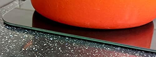 TUFTOP Plain Smooth Black Glass Board Small 22x30cm Worktop Saver