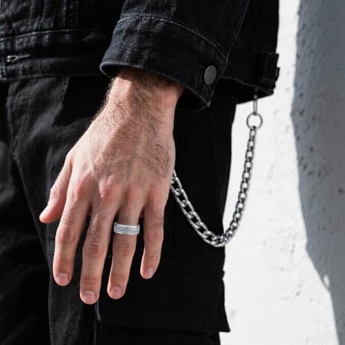 Mens Wedding Ring 925 Sterling Silver Rings for Men Wedding Band Cut CZ Engagement Promise Ring for Him Size7-123