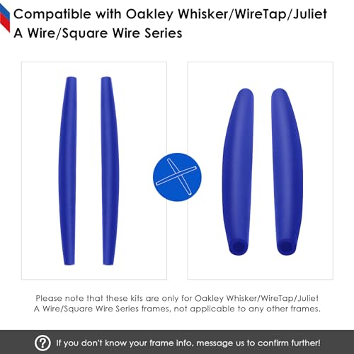 Image of BLAZERBUCK Replacement Temple Sleeves Ear Socks for Oakley Whisker /Juliet /A Wire Sunglass - Black + Blue