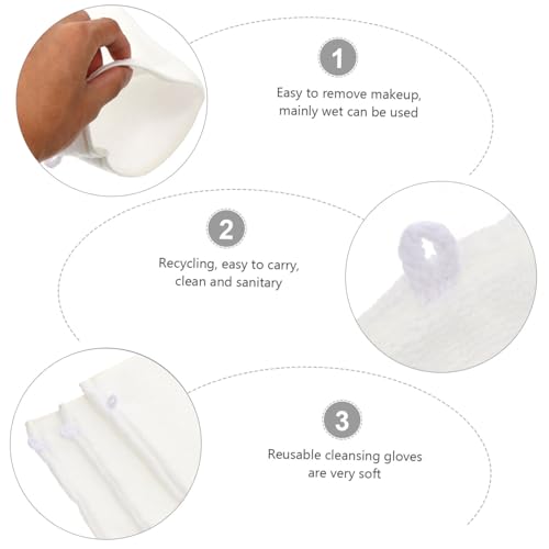 FRCOLOR 3 Pecas Luvas removedoras de maquiagem de fibra almofadas de maquiagem de viagem luva remove
